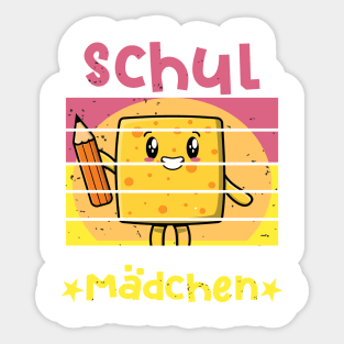 Schulmädchen 1. Klasse Smile Schulbeginn T shirt Sticker